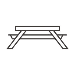 picnic table icon vector illustration line