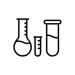 Set of Chemical test tube. Glass tube. Flask template. Glass container. Flask of poison. Jar icon. Medicine vial. Logo template. Chemical test tube silhouette. Laboratory tube. Flask icon.
