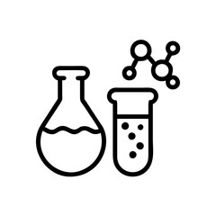 Set of Chemical test tube. Glass tube. Flask template. Glass container. Flask of poison. Jar icon. Medicine vial. Logo template. Chemical test tube silhouette. Laboratory tube. Flask icon.
