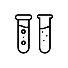 Chemistry Lab Equipment Vector Icons for Scientific Research Use. chemistry icon set, set of laboratory equipment, vector, vectoral drawing. Set of Chemical test tube. Glass tube. Flask template.