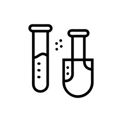 Chemistry Lab Equipment Vector Icons for Scientific Research Use. chemistry icon set, set of laboratory equipment, vector, vectoral drawing. Set of Chemical test tube. Glass tube. Flask template.
