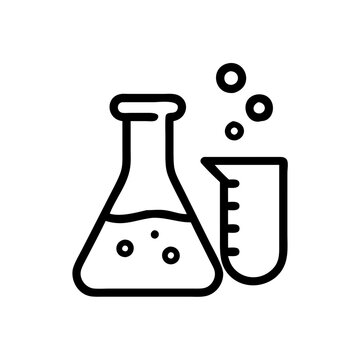 Chemistry Lab Equipment Vector Icons for Scientific Research Use. chemistry icon set, set of laboratory equipment, vector, vectoral drawing. Set of Chemical test tube. Glass tube. Flask template.
