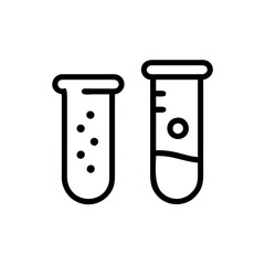 Chemistry Lab Equipment Vector Icons for Scientific Research Use. chemistry icon set, set of laboratory equipment, vector, vectoral drawing. Set of Chemical test tube. Glass tube. Flask template.