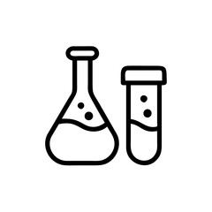 Chemistry Lab Equipment Vector Icons for Scientific Research Use. chemistry icon set, set of laboratory equipment, vector, vectoral drawing. Set of Chemical test tube. Glass tube. Flask template.