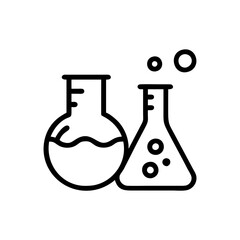 Chemistry Lab Equipment Vector Icons for Scientific Research Use. chemistry icon set, set of laboratory equipment, vector, vectoral drawing. Set of Chemical test tube. Glass tube. Flask template.