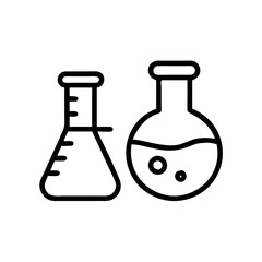 Chemistry Lab Equipment Vector Icons for Scientific Research Use. chemistry icon set, set of laboratory equipment, vector, vectoral drawing. Set of Chemical test tube. Glass tube. Flask template.