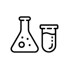 Medical laboratory blood, urine, sperm and stool test editable stroke outline icons set isolated on white background flat vector illustration. Pixel perfect. Chemistry Lab Equipment Vector . 