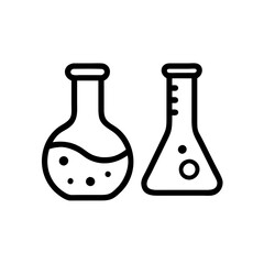 Medical laboratory blood, urine, sperm and stool test editable stroke outline icons set isolated on white background flat vector illustration. Pixel perfect. Chemistry Lab Equipment Vector . 