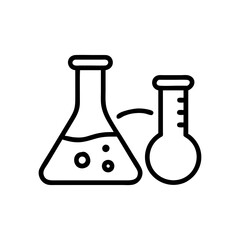Medical laboratory blood, urine, sperm and stool test editable stroke outline icons set isolated on white background flat vector illustration. Pixel perfect. Chemistry Lab Equipment Vector . 