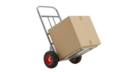 Isolated Hand Truck with Box