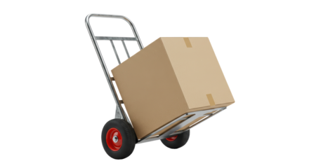 Isolated Hand Truck with Box