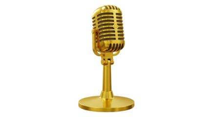 Isolated Gold Microphone