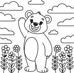  a joyful Bear. kids coloring book