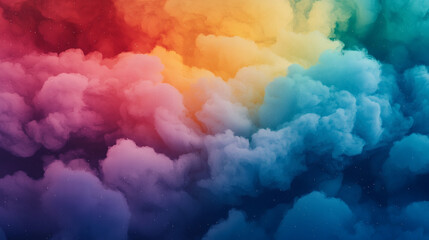 Fototapeta premium LGBTQ+ Pride + identity concept Colorful abstract clouds blending together in vibrant hues, creating a dreamy atmosphere.