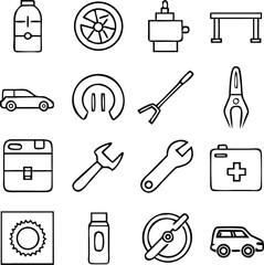 Car service and maintenance Icons Vector Art