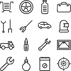 Car service and maintenance Icons Vector Art