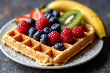 Vegan Waffles and Fruity Delights