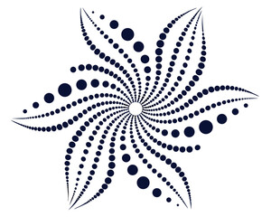 Intricate black and white circular mandala design with radiating elements.