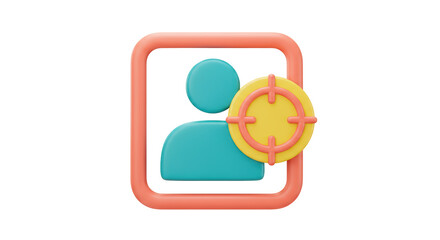 Isolated Target Customer Icon with Person Symbol