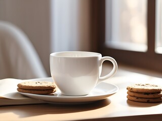 白いカップ　 モックアップ　イメージ	