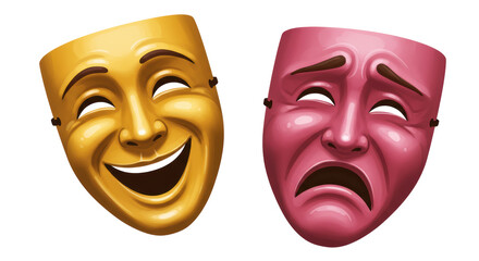 Isolated Comedy and Tragedy Masks