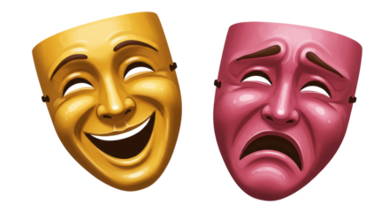 Isolated Comedy and Tragedy Masks