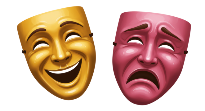 Isolated Comedy and Tragedy Masks