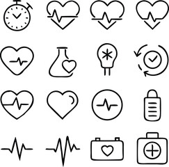 Cardiovascular Disease Icons Vector Art