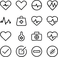 Cardiovascular Disease Icons Vector Art