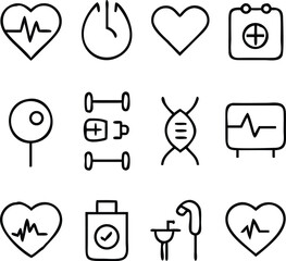 Cardiovascular Disease Icons Vector Art