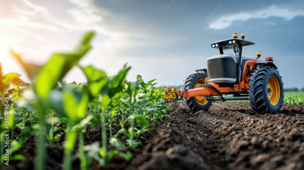 Poster an autonomous agricultural robot using advanced sensors and data analysis to efficiently harvest and
