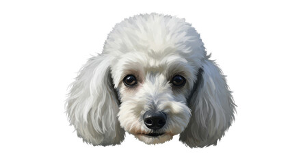 Isolated Portrait of White Poodle Dog