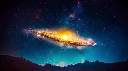 Fototapeta premium Cosmic Galaxy Majestic Spiral Nebula in Deep Space