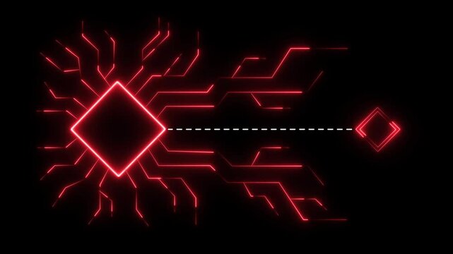 Digital neon data connection technology background. Futuristic glowing neon circuit board with moving electrons PNG alpha. Futuristic hardware multicolor pattern