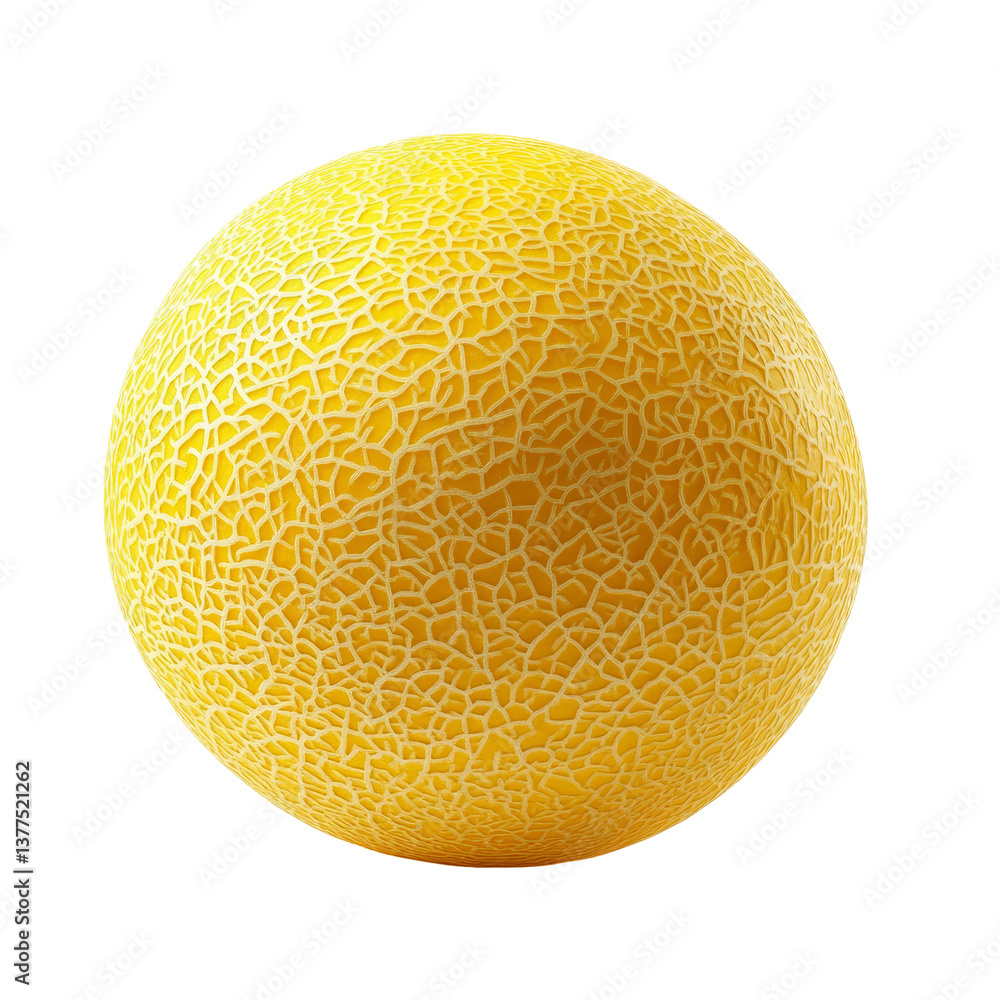 Poster fresh yellow melon isolated against a clean transparent background highlighting its unique texture a