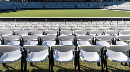 Fototapeta premium Empty stadium seats on a sunny day (1)