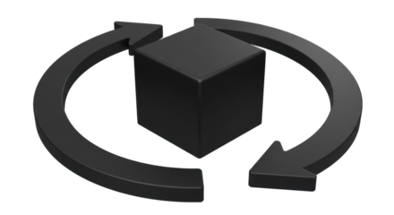 Isolated Rotating Black Cube