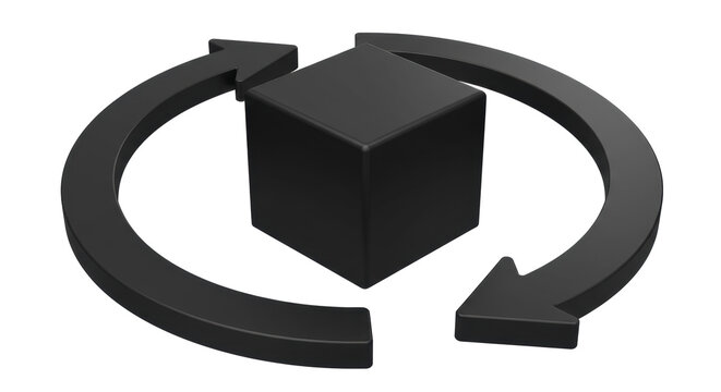 Isolated Rotating Black Cube