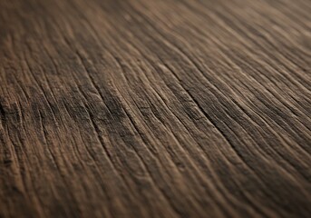 Fototapeta premium Dark brown wood texture warm light close up. AI Generated