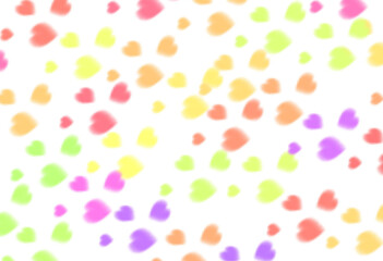 colorful love hand drawing , heart on white background, Isolated on transparent background, PNG	