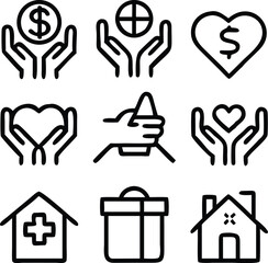 Charity Icons Vector Art