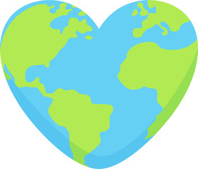 Heart-shaped Earth, symbolizing love and care for our planet