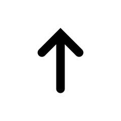 Straight arrow. Vector symbol and icon on white background.