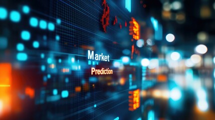 Fototapeta premium Futuristic Market Prediction Display Digital Technology Screen Background