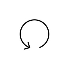 Round thin long arrow. Vector illustration. Сircular arrow symbol.