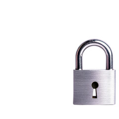 Naklejka premium Metal padlock on a transparent background.