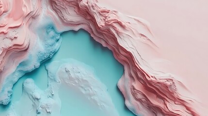 Abstract colorful textured landscape with layered topographical forms