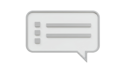 Isolated Speech Bubble with List