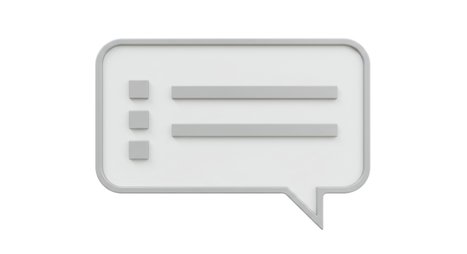 Isolated Speech Bubble with List