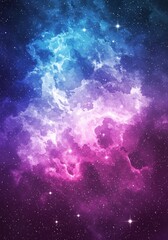 Cosmic Nebula Vibrant Purple Blue Hues. AI Generated